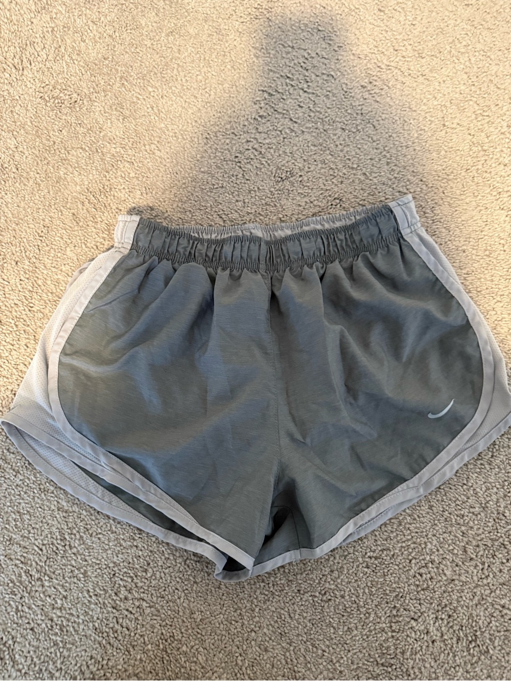 Nike Women's Gray Athletic Shorts with White Trim